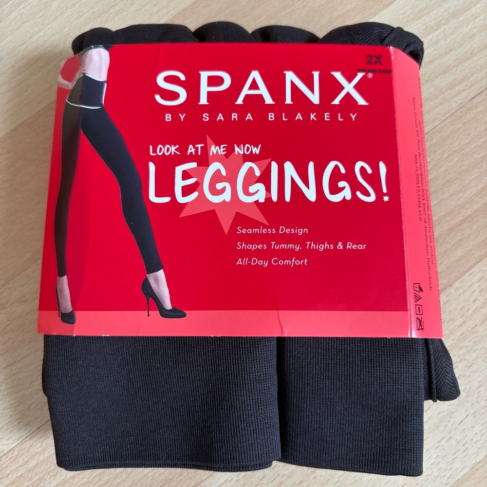 SPANX Sara Blakely Seamless Leggings Espresso Brown A288131 Size 2X